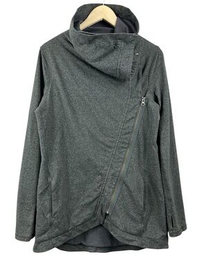 Lululemon Method Wrap Asymmetrical Zip Sweater Jacket Grey Size 8
